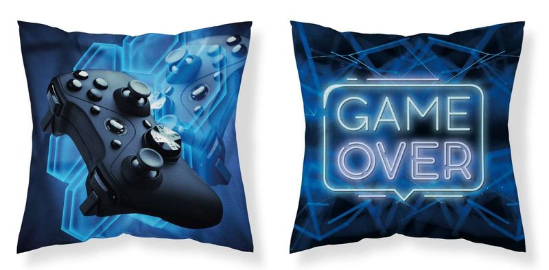 Povlak na polštářek Game Over blue micro Polyester, 40/40 cm