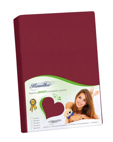 Prostěradlo jersey Vínová /020