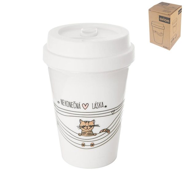 Hrnek termo NEKONEČNÁ LÁSKA kočka 350 ml O0365
