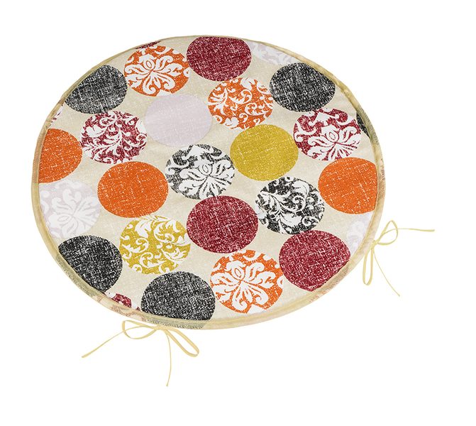 Sedák BERTA kulatý hladký - průměr 40 cm Hnědá,Vínová,Oranžová