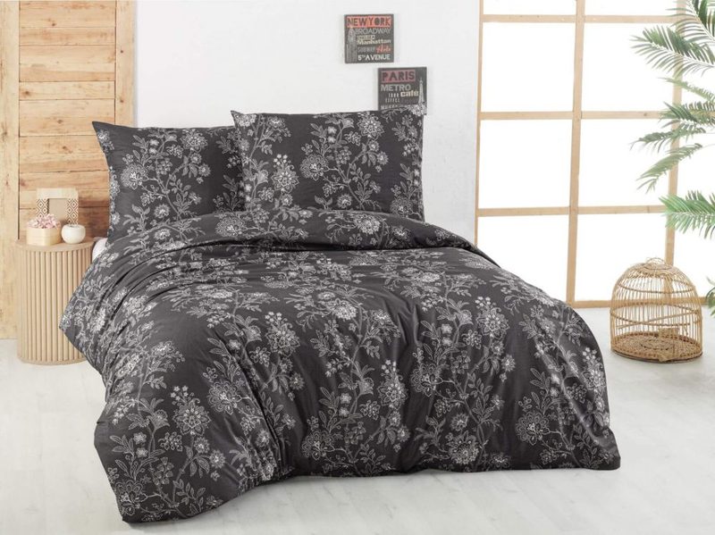 Bavlněné ložní povlečení DELUX Nala šedá 140×200, 70×90 cm