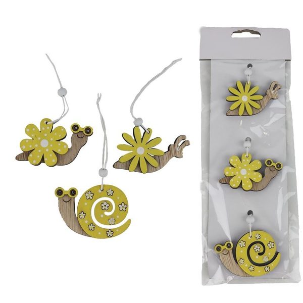 Hlemýžď k zavěšení, 3 ks D5557-02 - 6,5 x 0,6 x 3,6 - 4,2 cm