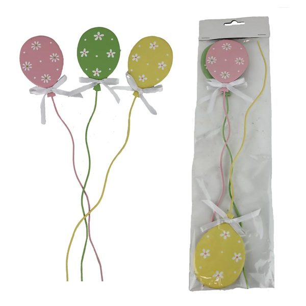 Zápich velikonoční vajíčko, 3 ks, K4774 - 6.5×39