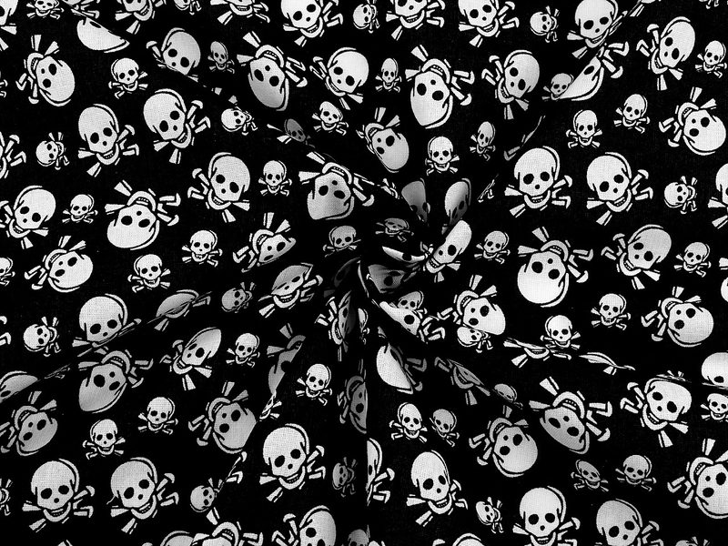 Bavlněná látka lebky METRÁŽ