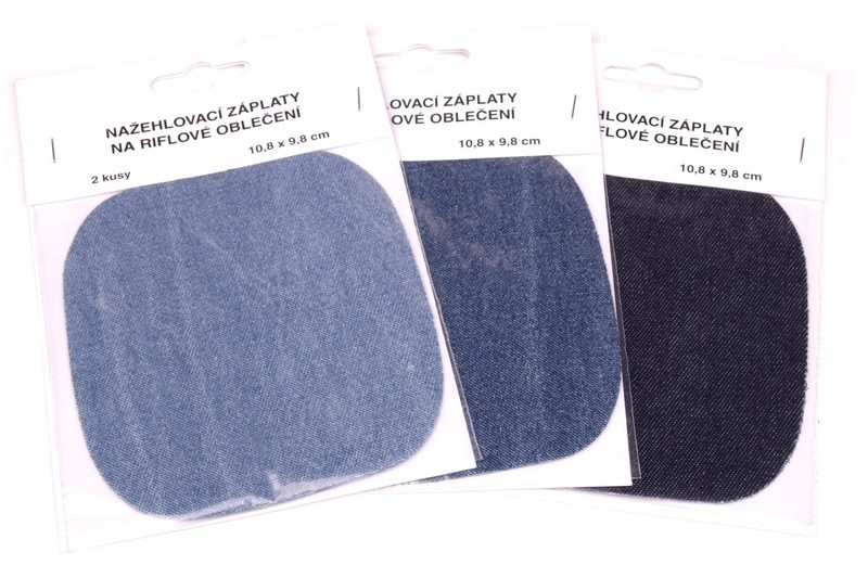 Nažehlovací záplaty JEANS 2ks 10,8 x 9,8 cm modrá světlá