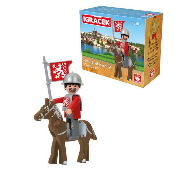 IGRÁČEK Karel IV. Praha set s koněm a doplňky v krabičce