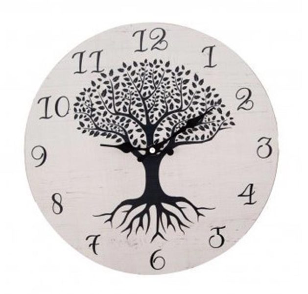 Hodiny nástěnné dřevo Strom života pr. 34 cm - dia 34 cm