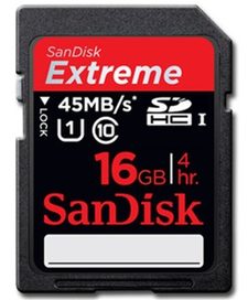 SanDisk Extreme SDHC 16GB 45MB/s, class10
