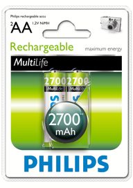 PHILIPS MultiLife baterie AA 2700mAh, NiMh - 2ks