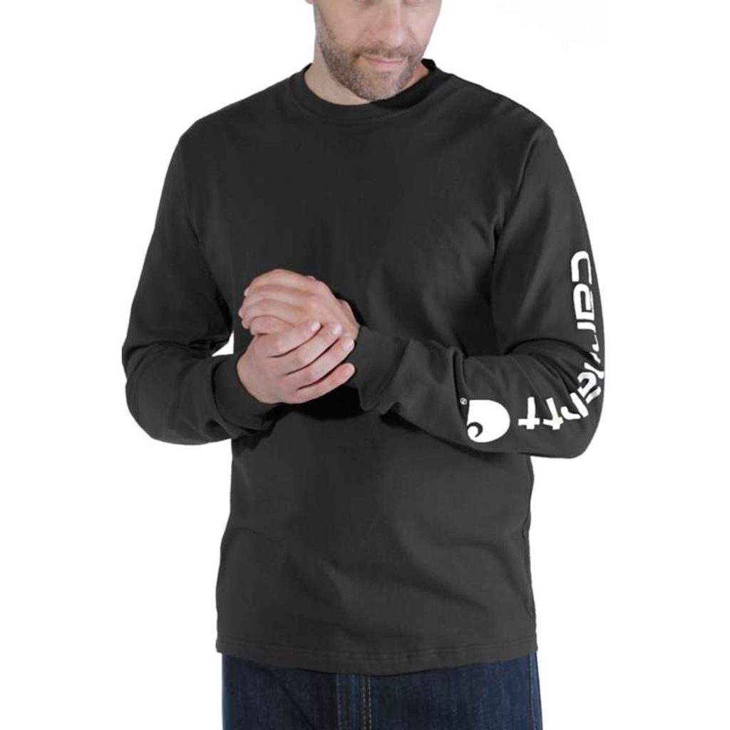 Carhartt triko - EK231BLK Long-Sleeve Graphic Logo T-Shirt - Carhartt -  Trička - Pánské oblečení