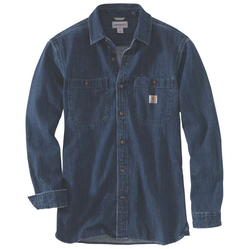 Košile carhartt -103854 I15 Denim Long Sleeve Shirt - Carhartt - Košile -  Pánské oblečení