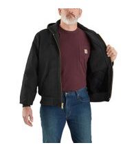 Bunda Carhartt - 106673 BLK Flannel-Lined Active Jac J140 - Loose Fit