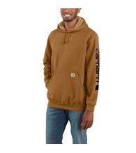 Mikina Carhartt - K288BRN Midweight Signature Sleave Logo Hooded Swearshirt