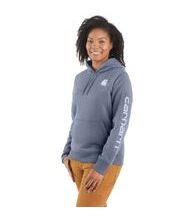 Carhartt mikina damská -102791 V83 Clarksburg Sleeve Logo hooded Sweatshirt