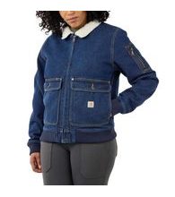 Dámská bunda Carhartt - 105446 H87 Rugged Flex™ Relaxed Fit Denim Sherpa-Lined Jacket