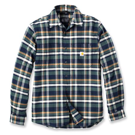 Košile carhartt - 106352 Navy Rugged Flex™ Relaxed Fit Midweight Flannel Long-Sleeve Plaid Shirt