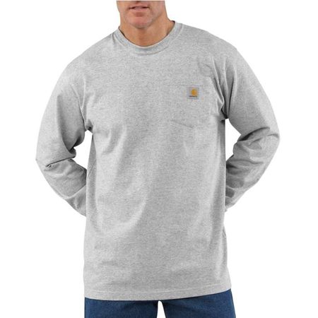 Carhartt triko - K126 HGY  Loose Fit Heaweight Long-Sleeve Pocket T-Shirt