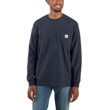 Carhartt triko - K126 NVY Loose Fit Heaweight Long-Sleeve Pocket T-Shirt