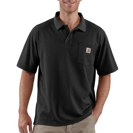 Carhartt triko - 106685 BLK Loose Fit Midweight Short-Sleeve Pocket Polo