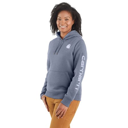 Carhartt mikina damská -102791 V83 Clarksburg Sleeve Logo hooded Sweatshirt