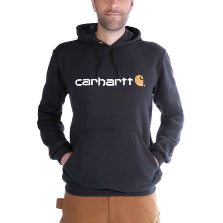 Mikina Carhartt - 100074 BLK SIgnature Logo Midweight Hooded Swearshirt