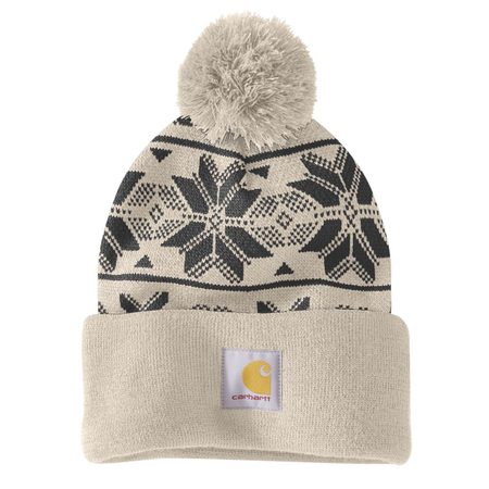 Čepice Carhartt - 106647 A16 Knit Pom Jacquard Beanie