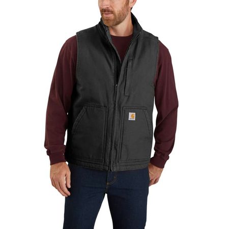 Vesta Carhartt -104277 BLK Washed Duck Lined Mock Neck Vest