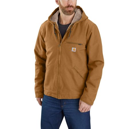 Bunda Carhartt - 104392 BRN Relaxed Fit Washed Duck Sherpa Lined Jacket