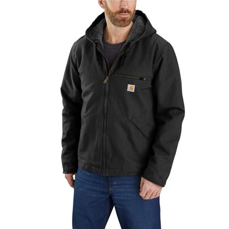 Bunda Carhartt - 104392 BLK Relaxed Fit Washed Duck Sherpa Lined Jacket