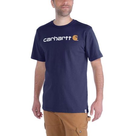 Carhartt triko -103361 412 Core Logo  S-Sleve T-shirt Navy