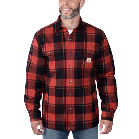 Zateplená Košile carhartt -105939 R81  Relaxed Fit  Heavyweight Flannel Sherpa-Linned Shirt Jac