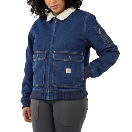 Dámská bunda Carhartt - 105446 H87 Rugged Flex™  Relaxed Fit Denim Sherpa-Lined Jacket