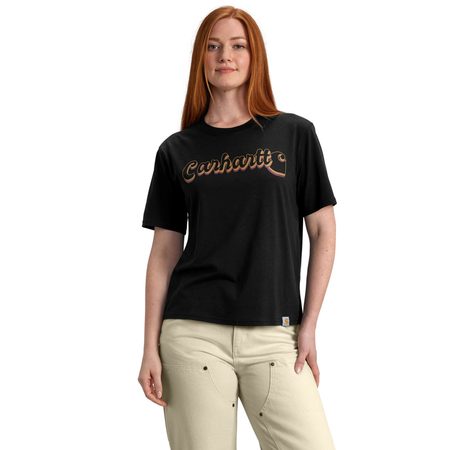 dámské Carhartt triko -106833N04 Tencel™ Fiber Series Loose Fit Short-Sleeve Script Graphic T-Shirt