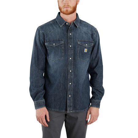 Košile carhartt - 106429 HK3 MONTANA RELAXED FIT MIDWEIGHT DENIM LONG-SLEEVE SNAP FRONT SHIRT