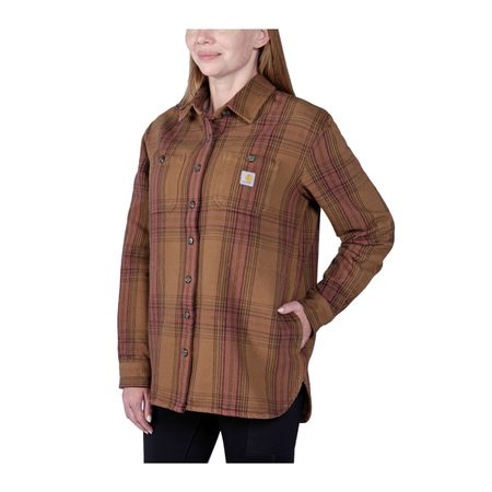 Dámksá Carhartt košile -105991 BRN LOOSE FIT HEAVYWEIGHT TWILL SHIRT JAC