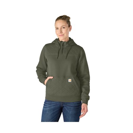 Carhartt mikina damská -107753 OLV DWR Quilted Pullover Sweatshirt