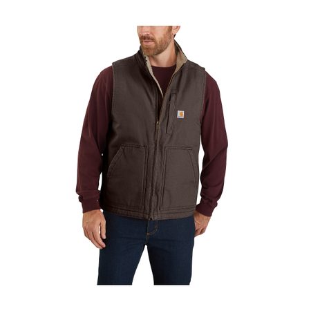 Vesta Carhartt -104277 DKB Washed Duck Lined Mock Neck Vest
