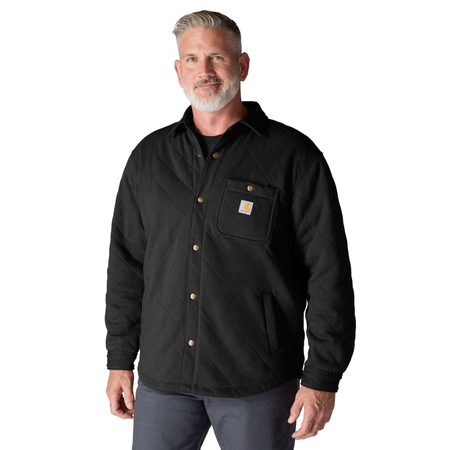 Zateplená Košile carhartt -107270 BLK Rain Defender® Loose Fit Heavyweight Quilted Snap Front Shirt Jac