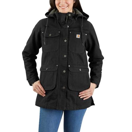 Dámská bunda Carhartt - 105512 BLK WEATHERED DUCK COAT
