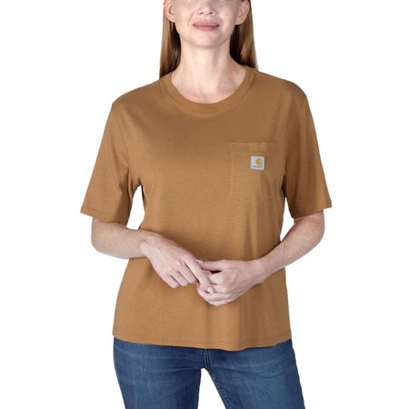 dámské Carhartt triko -106122 BRN Loose Fit Lightweight Short-Sleeve Crewneck T-Shirt