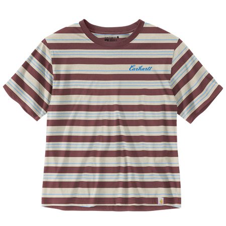 dámské Carhartt triko -106908 RC4 Tencel™ Fiber Series Loose Fit Short-Sleeve Striped T-Shirt
