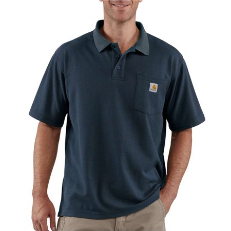 Carhartt triko - 106685 NVY Loose Fit Midweight Short-Sleeve Pocket Polo