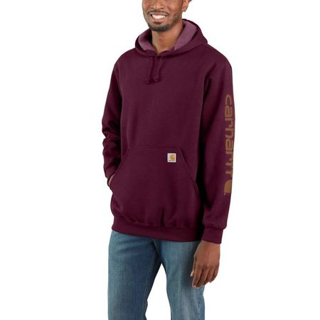 Mikina Carhartt - K288PRT Midweight Signature Sleave Logo Hooded Swearshirt