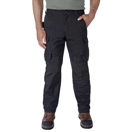 Kalhoty Carhartt - 105072 BLK Relaxed Straight Steel Rugged Flex™ Ripstop Double-Front Cargo Pant