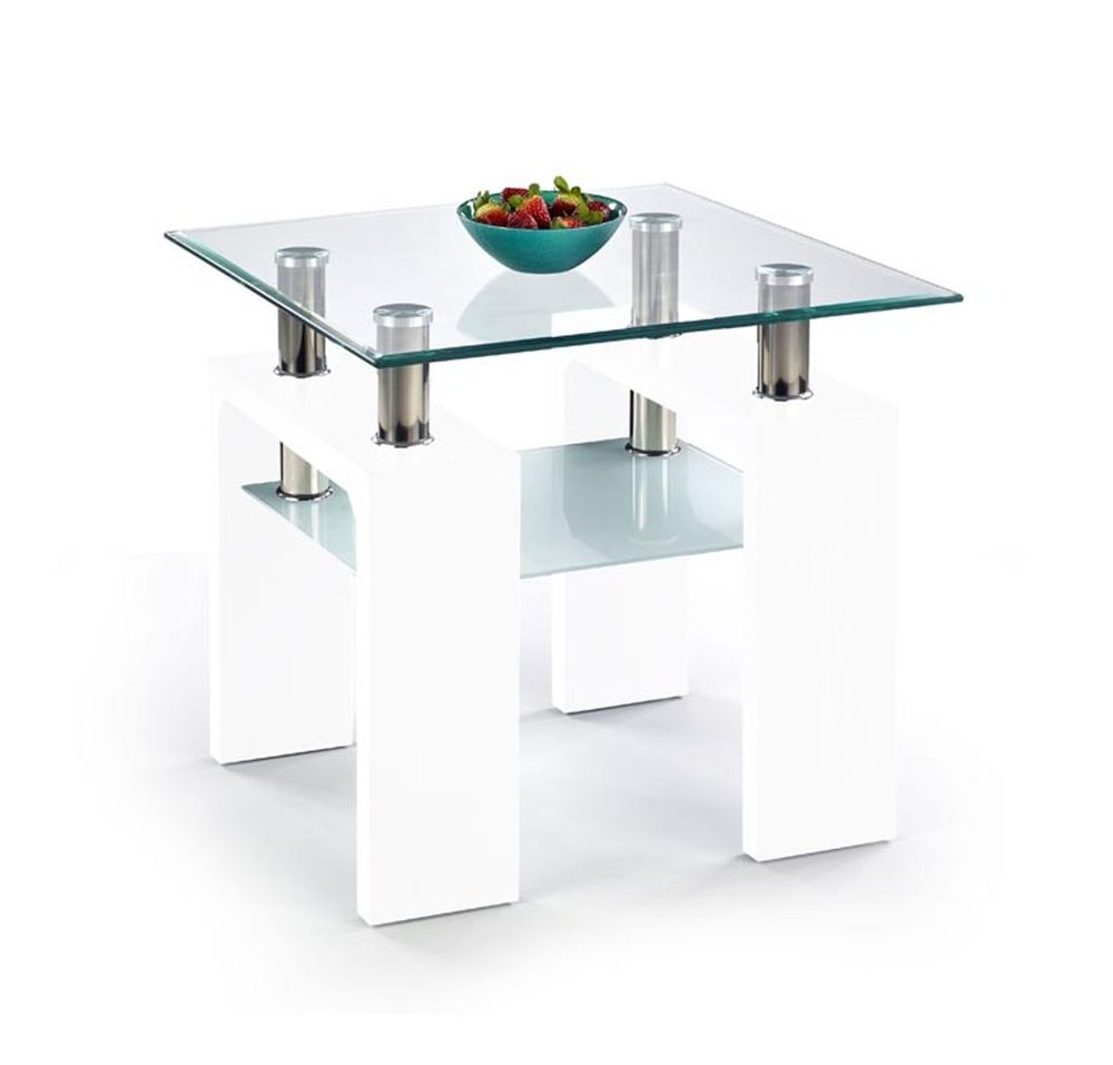Levně Halmar Halmar Konferenční stolek Diana H, čtvercový, sklo/bílý