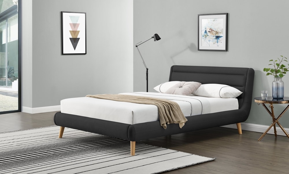 Halmar ELANDA 140 bed, color: dark grey