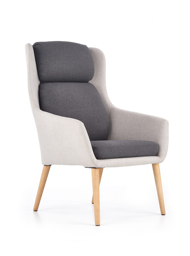 Halmar PURIO leisure chair, color: light grey / dark grey