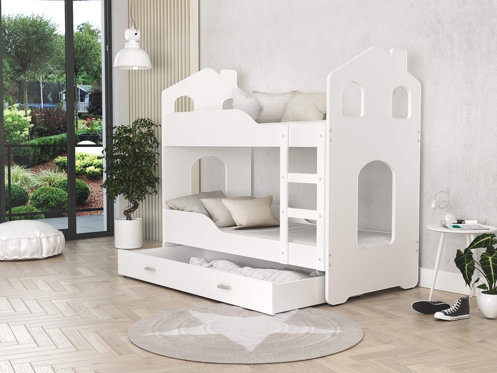 AJK - meble AJK meble Patrová postel Domek Dominik s šuplíkem 160 x 80 cm + rošt ZDARMA