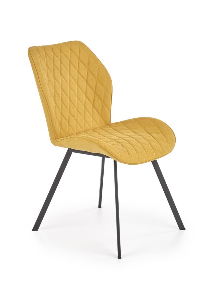 Levně Halmar Halmar Žlutá prošívaná jídelní židle K360