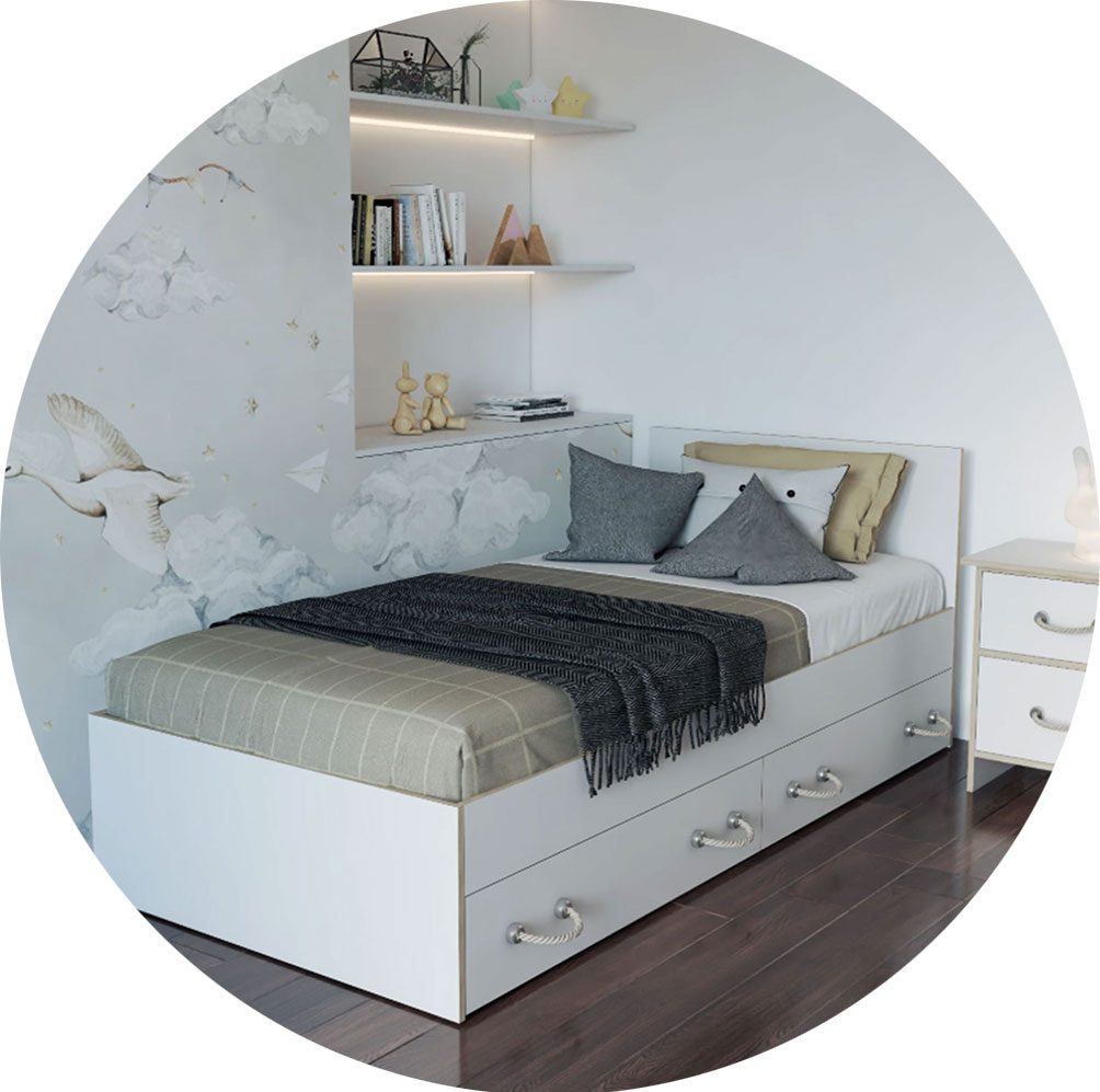 Jednolůžková postel KOSMO 90×200 cm